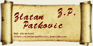 Zlatan Patković vizit kartica